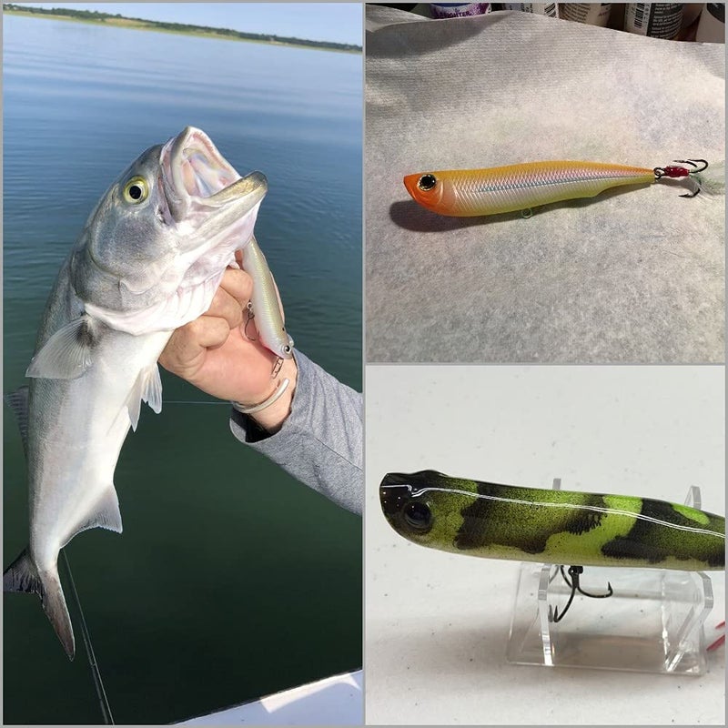 wLure 10 Blank Unpainted Popper Topwater Twitch Fishing Lures UPW622 - Image 5